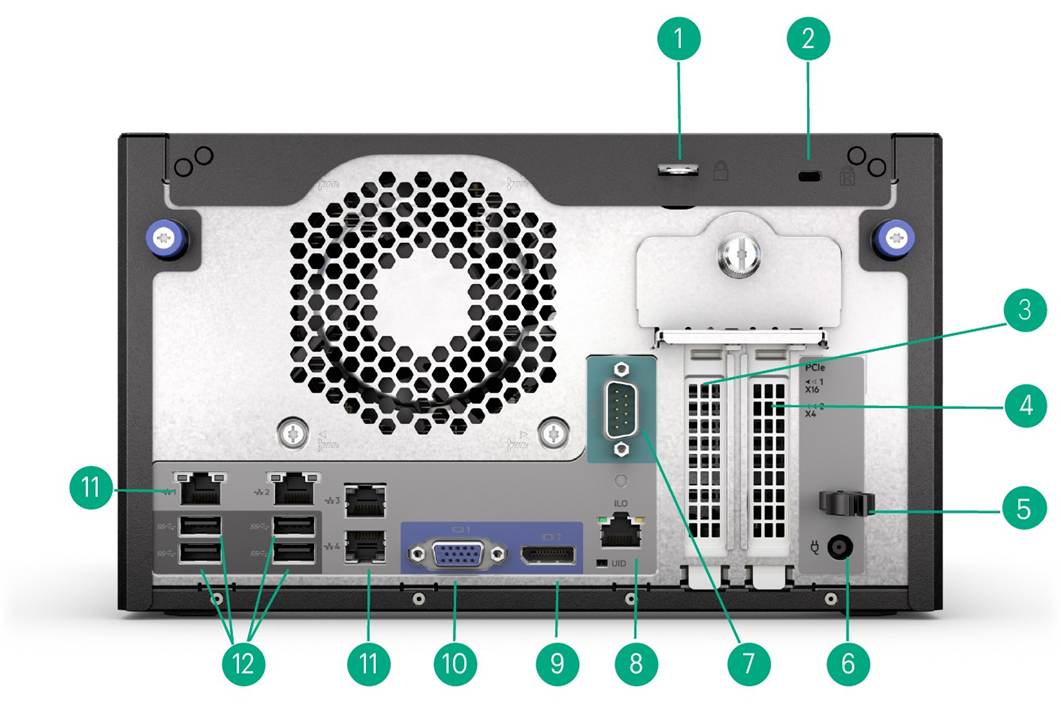 Rear view of the HPE ProLiant MicroServer Gen11